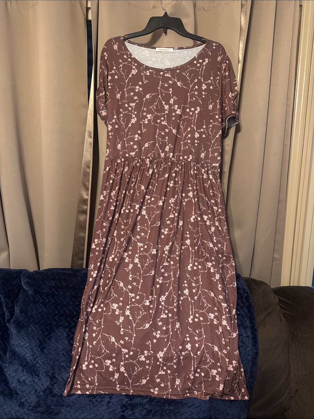 Floral Scoop-Neck Midi Dress